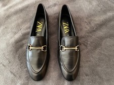 ZARA Mokassin Mokassins Schuhe Loafer schwarz Leder