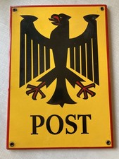 POST - Emaille (alt) - Kein Werbeschild - Poststelle - unbenutzt - 41,5 x 30 cm 