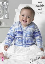 King Cole Dk Häkelmuster Strickjacke Und Waistocat 4417