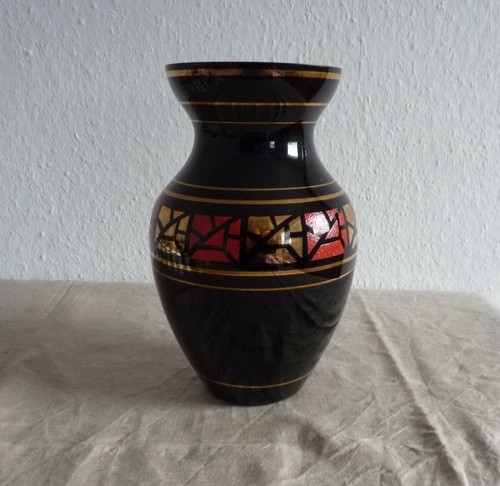 Alte schwarzglasvase - ,