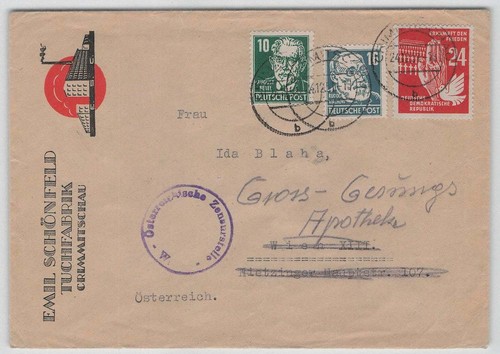 Ddr auslandsbrief crimmitschau - ddr,