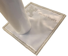 Baby Kerzentuch Tauftuch Taufgeschenk Taufe Il mio Battesimo Kreuz 22x21cm weiß