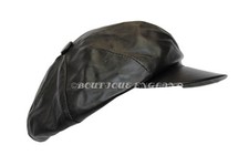 Victorian Peaky Blinders Black Baker Boy Newsboy Gatsby Leather Balloon Cap