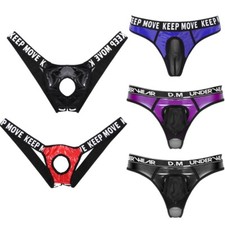 Freebily Herren String Tanga Lack Leder Bikini Slips Unterwäsche mit Pennis Loch