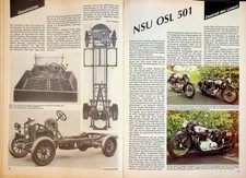 Oldtimer Markt 1196) NSU OSL 501 in einer seltenen Vorstellung auf 2 Seiten