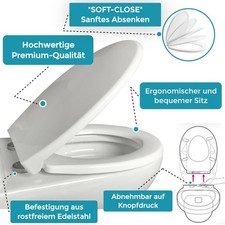 WC Sitz Premium Toilettendeckel Absenkautomatik Soft-Close WC Deckel Klodeckel