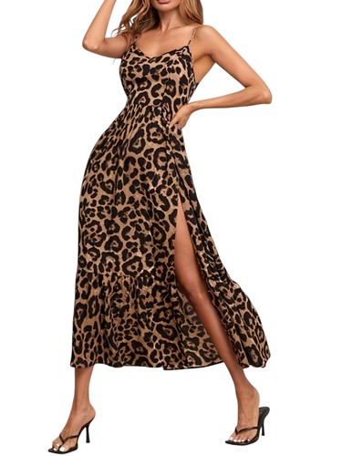Leoparden maxikleid damen - leoparden,