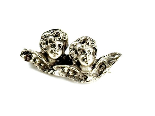 835 silber brosche putten - brosche,