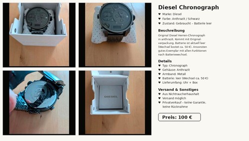 Diesel herrenuhr armbanduhr - diesel,