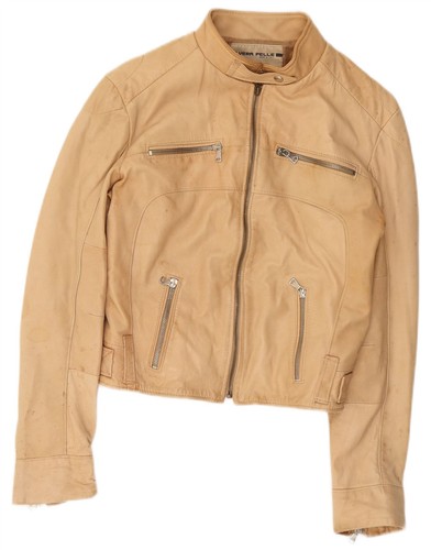 Vintage damen crop lederjacke - crop,