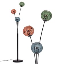HOFSTEIN Fossobiubo Stehlampe Metall/Glas Schwarz/Grün/Blau/Kupfer Stehleuchte