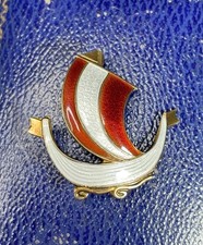 Vintage Brosche Wikingerschiff