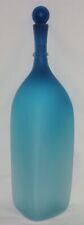 XL Designer MUNDGEBLASEN Satino Krakelee Crakle Glas Flasche Vase Sand Satiniert