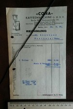 CONA Kaffeemaschine Berlin N31 Brunnenstraße 74  Rechnung 25.9.1936 Werbung  741