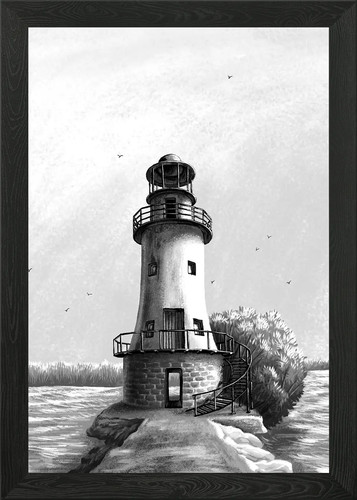 Leuchtturm gerahmtes wandbild - leuchtturm,