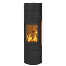 H&M Kaminofen EVO 3.0 XL Stahl Schwarz Schwedenofen rund groß 7kw Holzofen Kamin