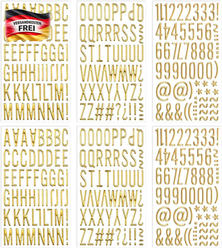 Buchstaben zahlen aufkleber - 3d,