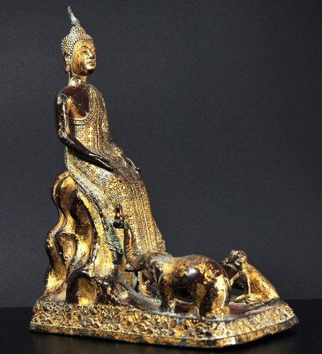 Seated buddha lacquered - lacquered, and