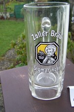 altes Bierglas Glaskrug  Bierkrug  6/20 L  Zoller Bräu Sigmaringen