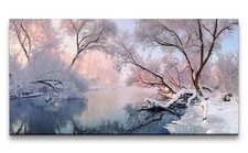 120x60cm Leinwandbild Winter