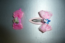 2x Haarklemme Haarspange: Schneewittchen Pferdekopf Rosa Mädchen Haarschmuck 