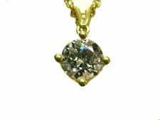 Solitär Anhänger Gold 585 10mm Brillant Zirkonia Stein Goldschmuck Goldanhänger