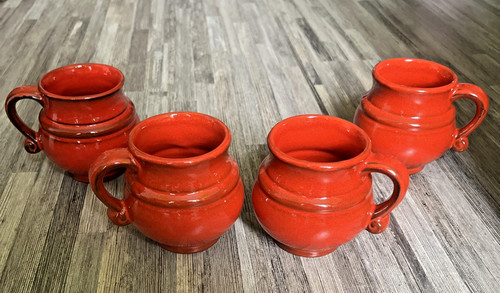 Vintage keramik becher rot - 4, x