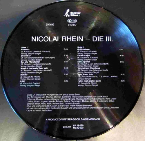 Picture disc nicolai rhein die - rhein,