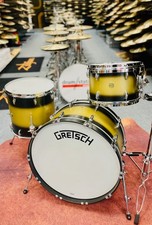 Gretsch USA Broadkaster Shellset  in "Satin Black Gold Duco"  -  24,13,16"