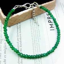 BAILYSBEADS edles Smaragd-Armband Armkettchen 3x4mm behandelt Rondelle 20cm DS11