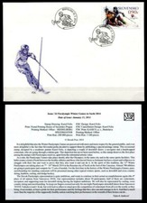 Paralymp.Winterspiele,Sotschi. Ski alpin für Blinde.FDC+Beschreib.Slowakei  2014