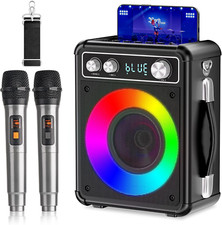 LED Karaoke Mikrofon Anlage Maschine Mit 2 Mikro Bluetooth Lautsprecher Box