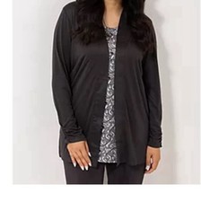 JERYMOOD HOMEWEAR Twinset, Longtop Longcardigan Mikrofaser  gr.L  pp