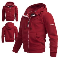 Stylische Herren Sweatjacke Hoodie Sweat Jacke Pullover Bordeaux S-3XL BW293 NEU