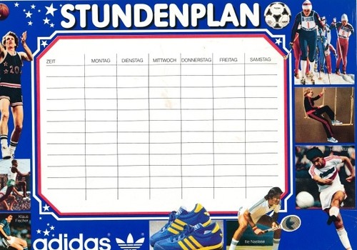 Stundenplan reklame adidas - stundenplan,