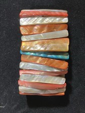 Vintage Perlmutt Muschel Armband 70er Jahre | Boho Hippie Style | Stretch