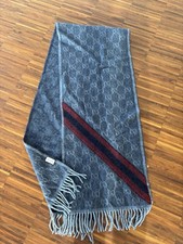 Gucci Schal – Grau/Schwarz mit GG-Muster – Original Unisex
