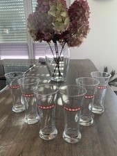 Pernod Gläser, 6er-Set, Rot/Weißes Logo, 0,2l, 15cm