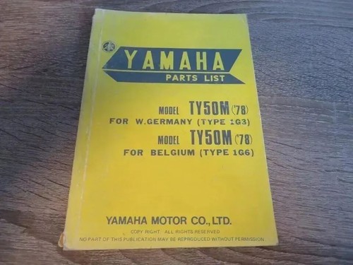 Yamaha ty50m ersatzteilkatalog - ty50m,