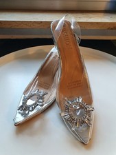 Elegante Damen Pumps High Heels transparent Strass Schmuckstücke NEU Gr. 40