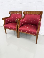 Paar Sessel Bergeren Nussbaum Wien 1830 Poliert Federkern