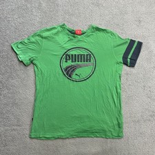 PUMA F1 Herren T-Shirt Kurzarm Gr. M Racing Sport Training Retro Logo 22806 Grün