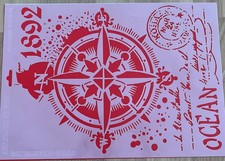 Schablone - A3 Kompass Wegweiser Vintage HS SB 5062 Heike Schäfer - gebraucht