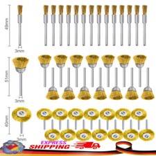 45x Messingbürste Drahtbürste für Dremel Schleif Bohrmaschine Zubehör-Topfbürste