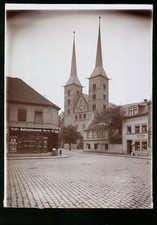 Ansicht Grimma, Blick auf den Leipzigerplatz mit Geschäft K. F. Seifert, Gustav 