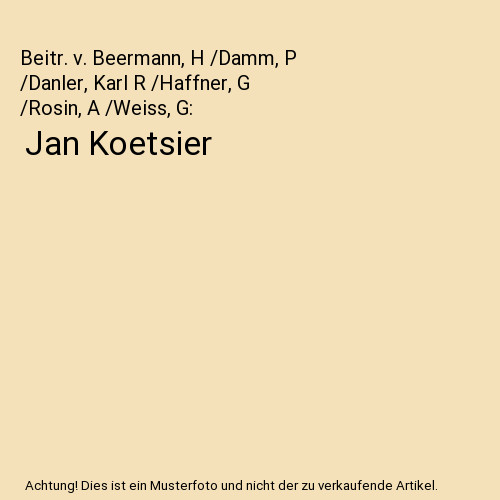 Jan koetsier beitr - koetsier,, beitr.