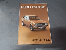 Original Ford Escort MK2 Auf einen Blick Faltprospekt 1978