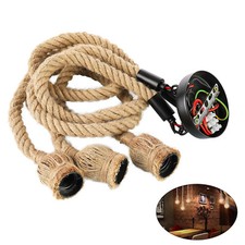 Hanfseil Lampe E27 Pendelleuchte seil mit Kabel 105cm Hanfseil Kronleuchter