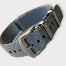 NATO Strap Uhren Armband 22 mm einfarbig uni grau grey # Sicherheitsgurt 8491