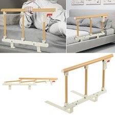 Bettgitter Klappbar für ältere Metall Griff Holzfarbe L-förmige Fallschutz